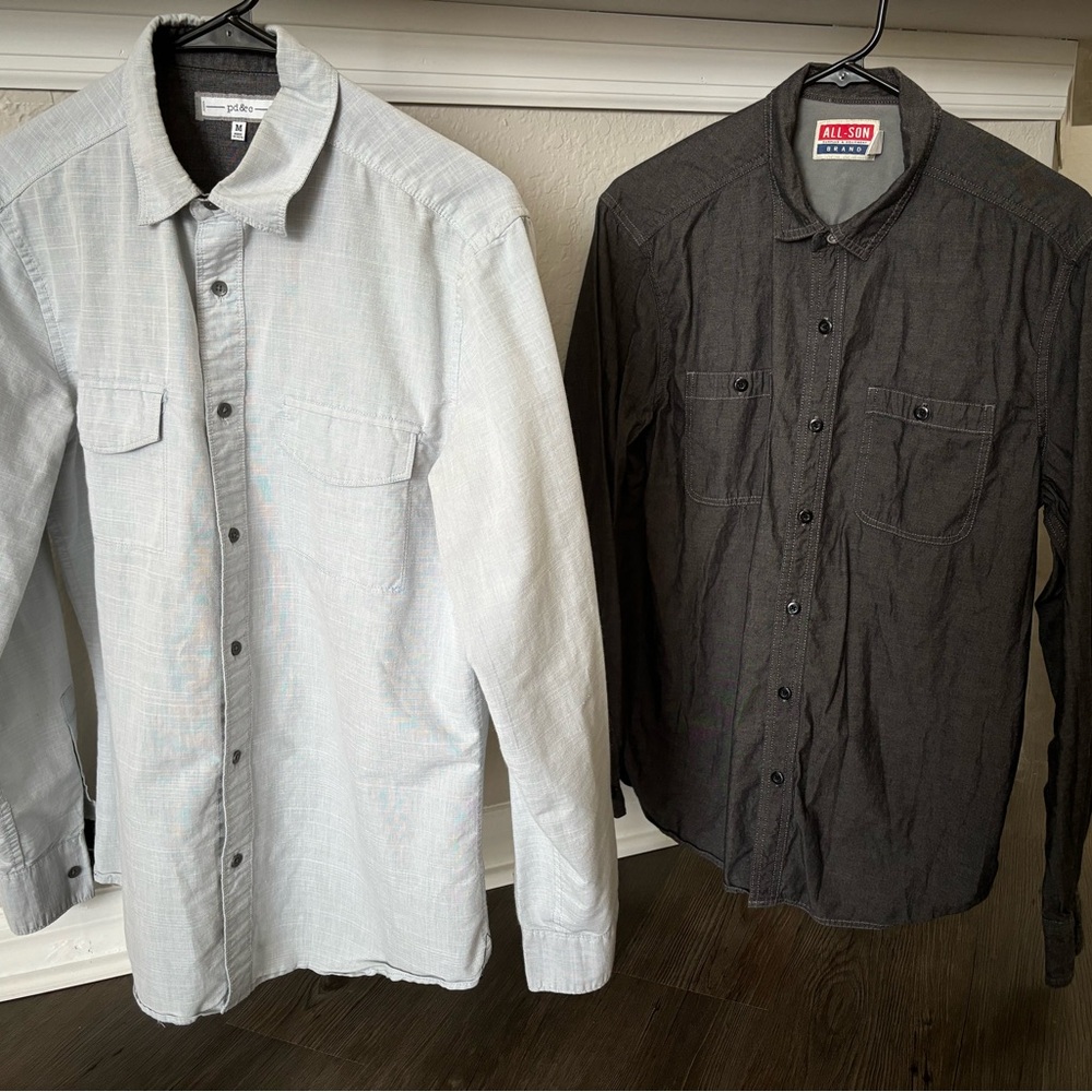 2 button down dress shirts. Medium. PD&C, all son